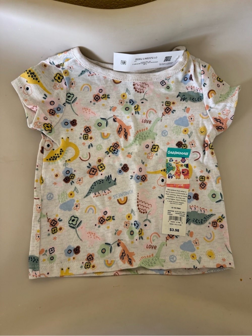 Garanimals Pastel Dino Print Short Sleeve Top
